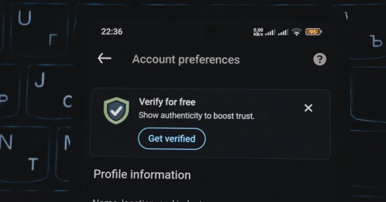 Close-up of a smartphone screen displaying account verification alert. Ideal for security and authen